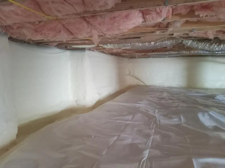 Crawl space encapsulation with closed-cell spray foam for Spray Foam Roofing in Madisonville